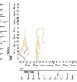 White Natural Diamond Triple Flame Drop Earrings in 10k Solid Gold (0.2 Cttw) Yellow Gold $139.20 Earrings