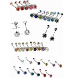 36pcs 14G Stainless Steel Belly Button Rings Navel Rings CZ Curved Barbell Piercing Belly Rings for Women Body Piercing Jewel...