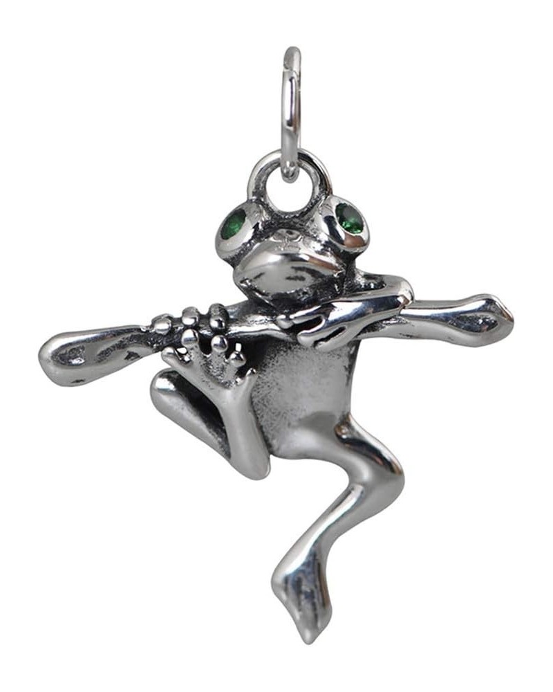 S925 Silver Retro Funny Frog Pendant Women's Clavicle Chain Pendant Pendant+Chain $18.68 Necklaces