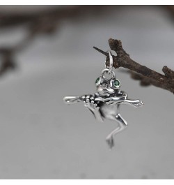 S925 Silver Retro Funny Frog Pendant Women's Clavicle Chain Pendant Pendant+Chain $18.68 Necklaces