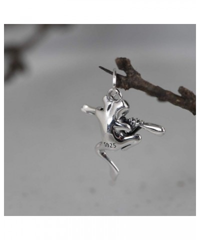 S925 Silver Retro Funny Frog Pendant Women's Clavicle Chain Pendant Pendant+Chain $18.68 Necklaces