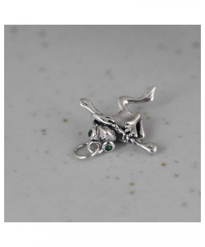 S925 Silver Retro Funny Frog Pendant Women's Clavicle Chain Pendant Pendant+Chain $18.68 Necklaces