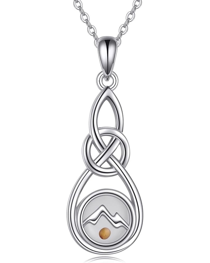 Mustard Seed Necklace Sterling Silver Celtic Infinity Pendant Faith Jewelry Religious Gifts for Women Men Mountain $24.35 Nec...