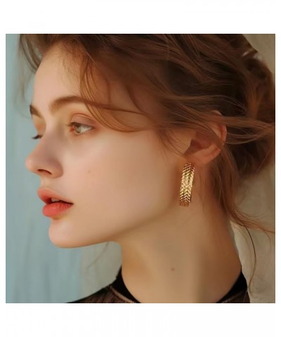 Open Hoop Earrings - C Shaped Hypoallergenic Gold-Plated Titanium Hoop Earring A-gold $9.89 Earrings