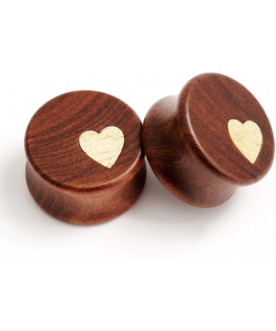 Nature Red Sandalwood Wooden Ear Plugs Concise Style Heart/Flower Design Ear Pierced 8-25mm 22.0 Millimeters base2 $9.34 Body...