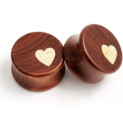 Nature Red Sandalwood Wooden Ear Plugs Concise Style Heart/Flower Design Ear Pierced 8-25mm 22.0 Millimeters base2 $9.34 Body...