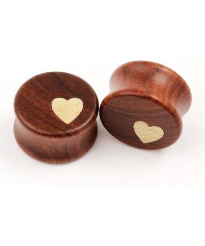 Nature Red Sandalwood Wooden Ear Plugs Concise Style Heart/Flower Design Ear Pierced 8-25mm 22.0 Millimeters base2 $9.34 Body...