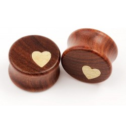 Nature Red Sandalwood Wooden Ear Plugs Concise Style Heart/Flower Design Ear Pierced 8-25mm 22.0 Millimeters base2 $9.34 Body...