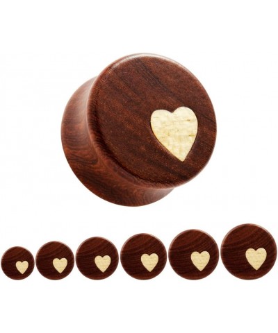 Nature Red Sandalwood Wooden Ear Plugs Concise Style Heart/Flower Design Ear Pierced 8-25mm 22.0 Millimeters base2 $9.34 Body...