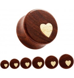 Nature Red Sandalwood Wooden Ear Plugs Concise Style Heart/Flower Design Ear Pierced 8-25mm 22.0 Millimeters base2 $9.34 Body...