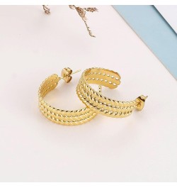 Open Hoop Earrings - C Shaped Hypoallergenic Gold-Plated Titanium Hoop Earring A-gold $9.89 Earrings