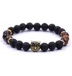 Couple Bracelets Owl Charm Beaded Bracelets Set Womens Healing Energy Lucky Stone Bracelets 6 PCS $8.25 Bracelets