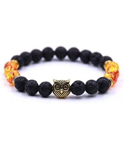 Couple Bracelets Owl Charm Beaded Bracelets Set Womens Healing Energy Lucky Stone Bracelets 6 PCS $8.25 Bracelets