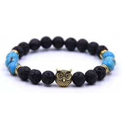 Couple Bracelets Owl Charm Beaded Bracelets Set Womens Healing Energy Lucky Stone Bracelets 6 PCS $8.25 Bracelets