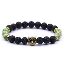 Couple Bracelets Owl Charm Beaded Bracelets Set Womens Healing Energy Lucky Stone Bracelets 6 PCS $8.25 Bracelets