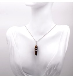 Hand Wired Created Opal Crystal Point Healing Chakra Pendant Necklace Tiger Eye $7.50 Necklaces