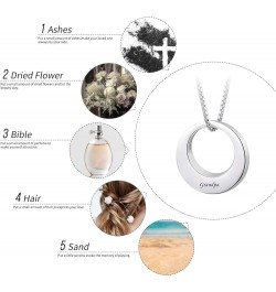 Sterling Silver Circle of Life Eternity Memorial Urn Necklace Always with me Cremation Jewelry Pendant Necklaces for ashes Gr...