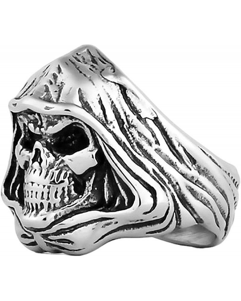 Retro Vintage Stainless Steel Death Skull Gothic Punk Party Biker Halloween Holiday Hiphop Ring Silver $5.60 Rings