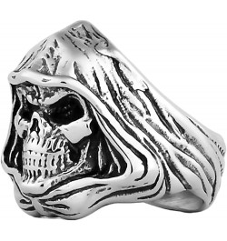 Retro Vintage Stainless Steel Death Skull Gothic Punk Party Biker Halloween Holiday Hiphop Ring Silver $5.60 Rings