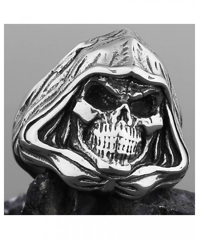 Retro Vintage Stainless Steel Death Skull Gothic Punk Party Biker Halloween Holiday Hiphop Ring Silver $5.60 Rings