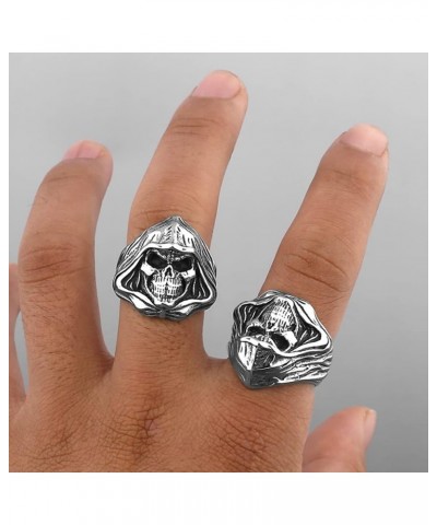 Retro Vintage Stainless Steel Death Skull Gothic Punk Party Biker Halloween Holiday Hiphop Ring Silver $5.60 Rings