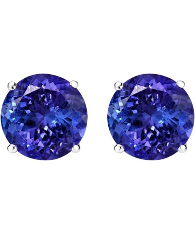 1/2-10 Carat Total Weight Natural Tanzanite Stud Earrings 4 Prong Push Back 6.01 Carat 14K White Gold $1.00 Earrings