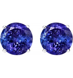 1/2-10 Carat Total Weight Natural Tanzanite Stud Earrings 4 Prong Push Back 6.01 Carat 14K White Gold $1.00 Earrings