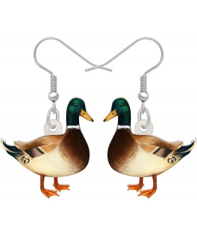 Acrylic Floral Mandarin Duck Earrings Dangle Jewelry Pelican Earrings for Women Girls Duck Gifts Brown 474 $7.27 Earrings