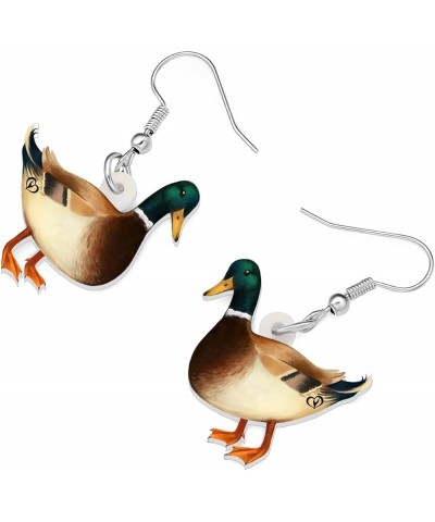 Acrylic Floral Mandarin Duck Earrings Dangle Jewelry Pelican Earrings for Women Girls Duck Gifts Brown 474 $7.27 Earrings