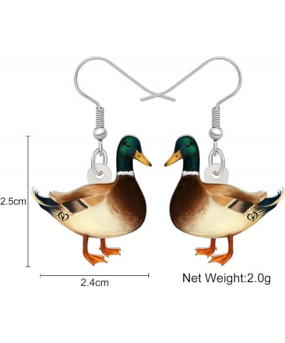 Acrylic Floral Mandarin Duck Earrings Dangle Jewelry Pelican Earrings for Women Girls Duck Gifts Brown 474 $7.27 Earrings