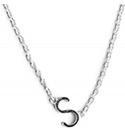 Whimsy Initial Plated 16 inch Brass Women's Fashion Everyday Pendant Charm Necklace Silver Initial S $20.62 Necklaces