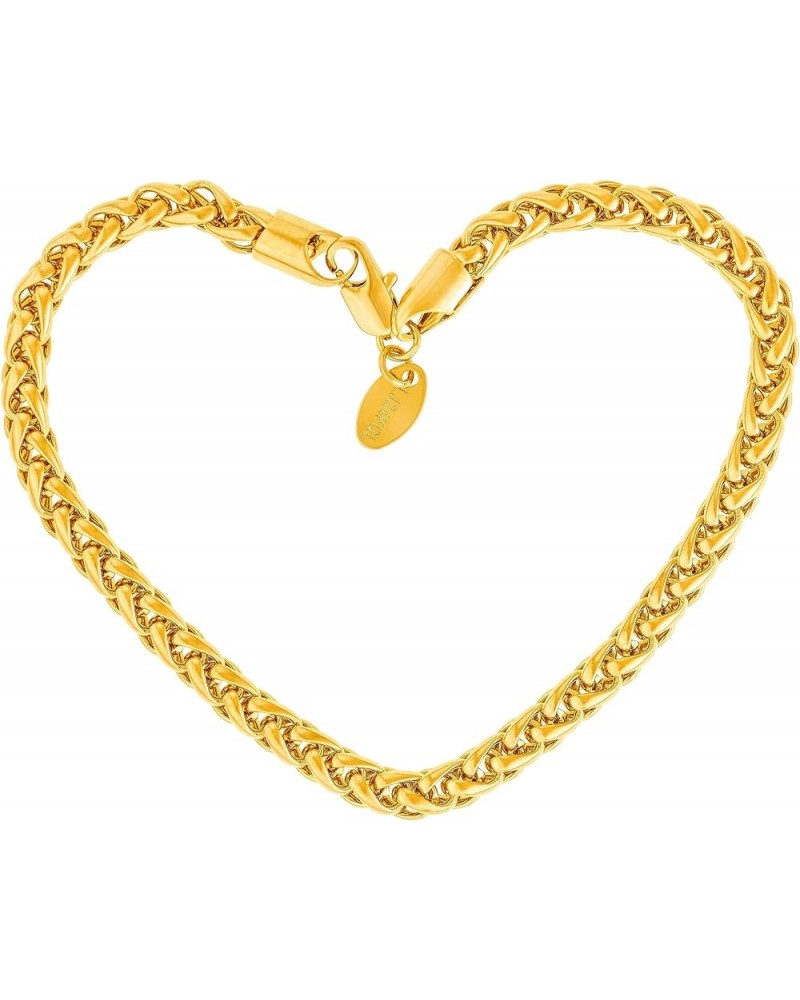 Ponytail anklet for Women Girls and Teen 24k Real Gold Plated 9.0 Inches Width: 5mm $27.43 Anklets