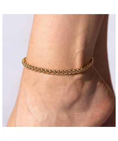 Ponytail anklet for Women Girls and Teen 24k Real Gold Plated 9.0 Inches Width: 5mm $27.43 Anklets