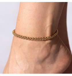 Ponytail anklet for Women Girls and Teen 24k Real Gold Plated 9.0 Inches Width: 5mm $27.43 Anklets