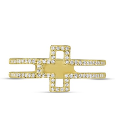 1/5 Carat Diamond Sideways Cross Ring for Women in 14k White and Yellow Gold (H-I, I1-I2, cttw) Size 5 to 10 14K Yellow Gold ...