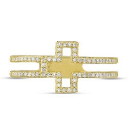 1/5 Carat Diamond Sideways Cross Ring for Women in 14k White and Yellow Gold (H-I, I1-I2, cttw) Size 5 to 10 14K Yellow Gold ...