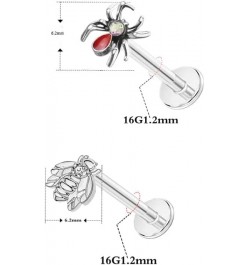 2~4PCS 16G 316L Pushin Lip Rings Top Push in Threadless Spider Bee Butterfly Nose Stud Rings Top Push in Threadless Surgical ...