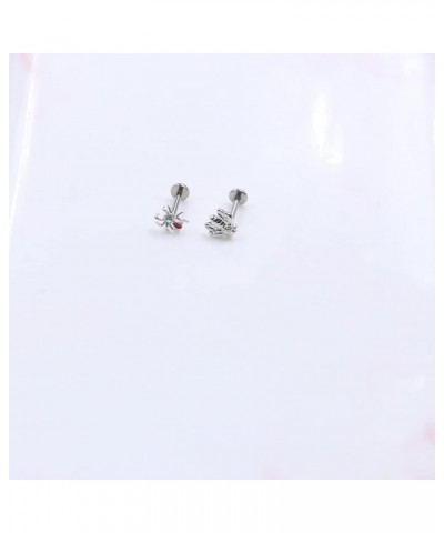 2~4PCS 16G 316L Pushin Lip Rings Top Push in Threadless Spider Bee Butterfly Nose Stud Rings Top Push in Threadless Surgical ...