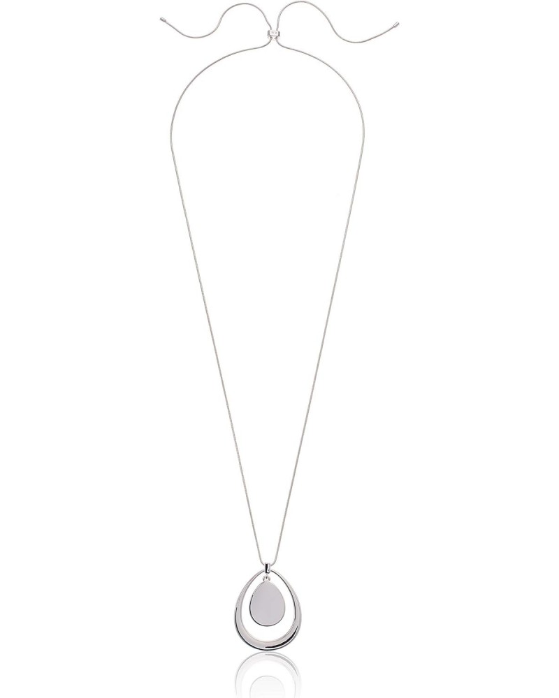 Women's Silver Adjustable Pendant Necklace, 40" L $19.15 Necklaces