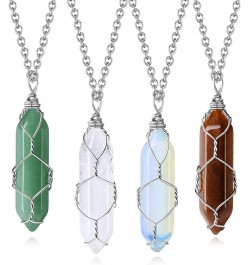 Healing Crystal Stone Necklace Life of Wire Wrapped Teardrop Crystals Pendant Necklaces Natural Reiki Quartz Gemstone Jewelry...