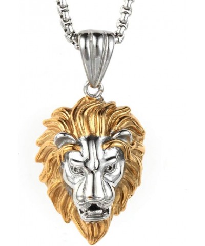 316l Stainless Steel Unique Design Lion Head Pendant Necklace Silver Gold-Small(With Chain) $9.75 Necklaces