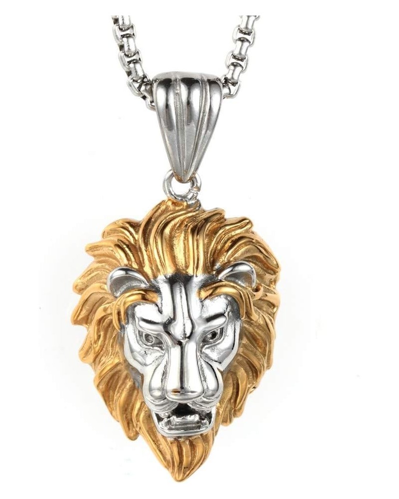 316l Stainless Steel Unique Design Lion Head Pendant Necklace Silver Gold-Small(With Chain) $9.75 Necklaces