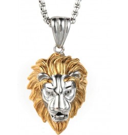 316l Stainless Steel Unique Design Lion Head Pendant Necklace Silver Gold-Small(With Chain) $9.75 Necklaces