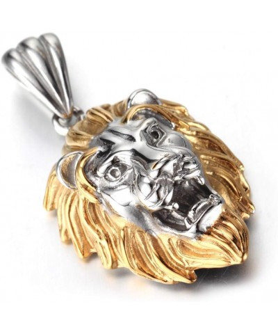 316l Stainless Steel Unique Design Lion Head Pendant Necklace Silver Gold-Small(With Chain) $9.75 Necklaces