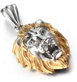 316l Stainless Steel Unique Design Lion Head Pendant Necklace Silver Gold-Small(With Chain) $9.75 Necklaces