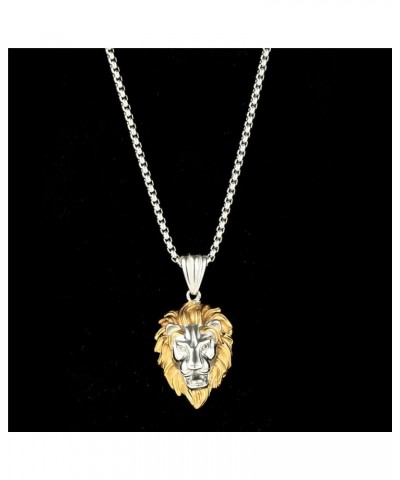 316l Stainless Steel Unique Design Lion Head Pendant Necklace Silver Gold-Small(With Chain) $9.75 Necklaces