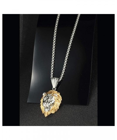 316l Stainless Steel Unique Design Lion Head Pendant Necklace Silver Gold-Small(With Chain) $9.75 Necklaces