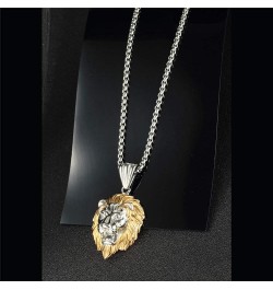 316l Stainless Steel Unique Design Lion Head Pendant Necklace Silver Gold-Small(With Chain) $9.75 Necklaces