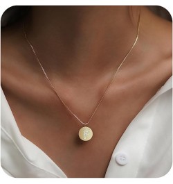 Initial Necklaces for Women Dainty Gold Letter Necklace 14K Gold Plated Disc Initial Name Pendant Necklaces for Women Trendy ...