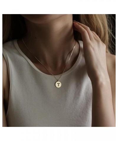 Initial Necklaces for Women Dainty Gold Letter Necklace 14K Gold Plated Disc Initial Name Pendant Necklaces for Women Trendy ...